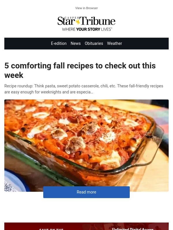 5 comforting fall recipes to check out this week email from Casper Star-Tribune