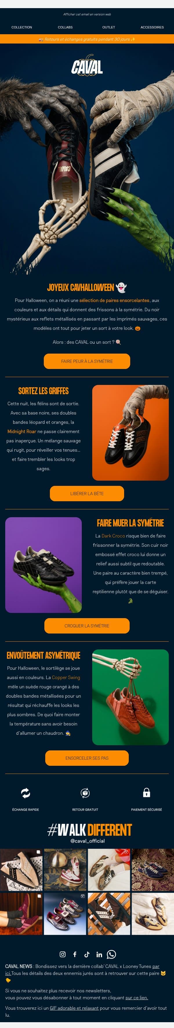 Booh 👻 Faites peur à la symétrie ! email from Caval screenshot