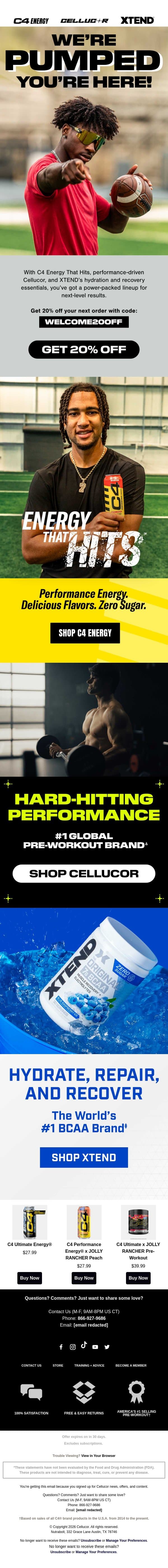 Thanks for Joining π email from Cellucor screenshot