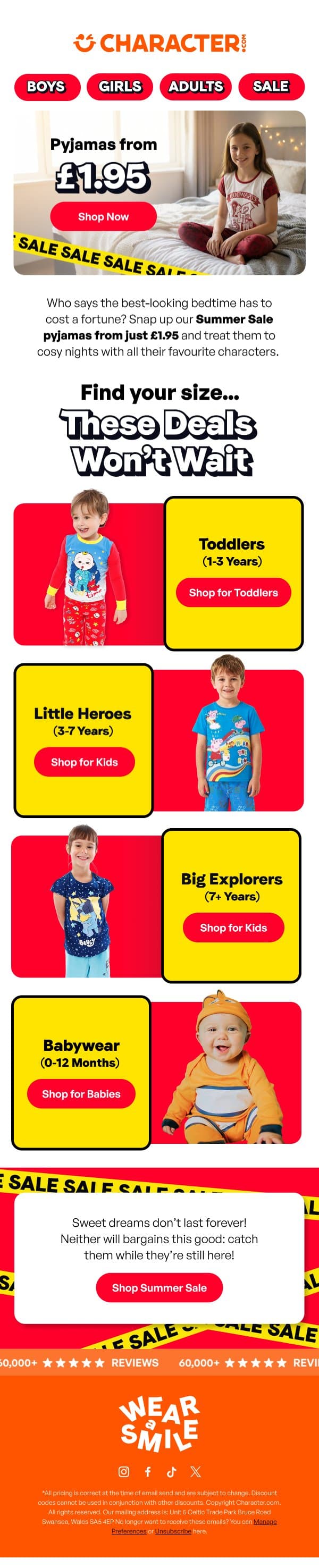Bedtime Bargains from £1.95 🌙 email from Character screenshot