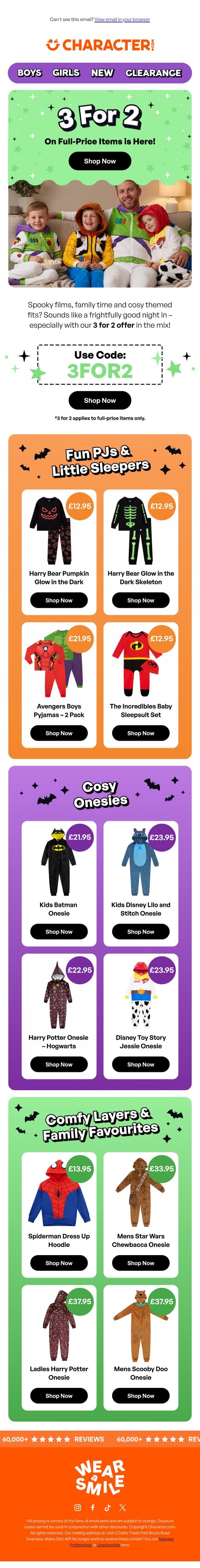 3 For 2? Now That's A Halloween Treat! 👻 email from Character screenshot