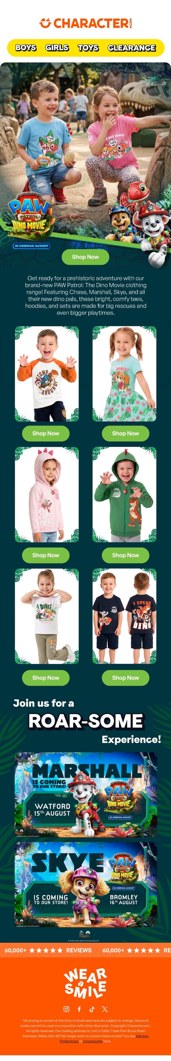 New PAW Patrol Dino styles just dropped ๐ฆ๐ถ email from Character screenshot