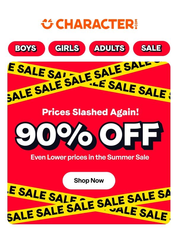Even More Summer Sale Savings Just Dropped 🔥 email from Character