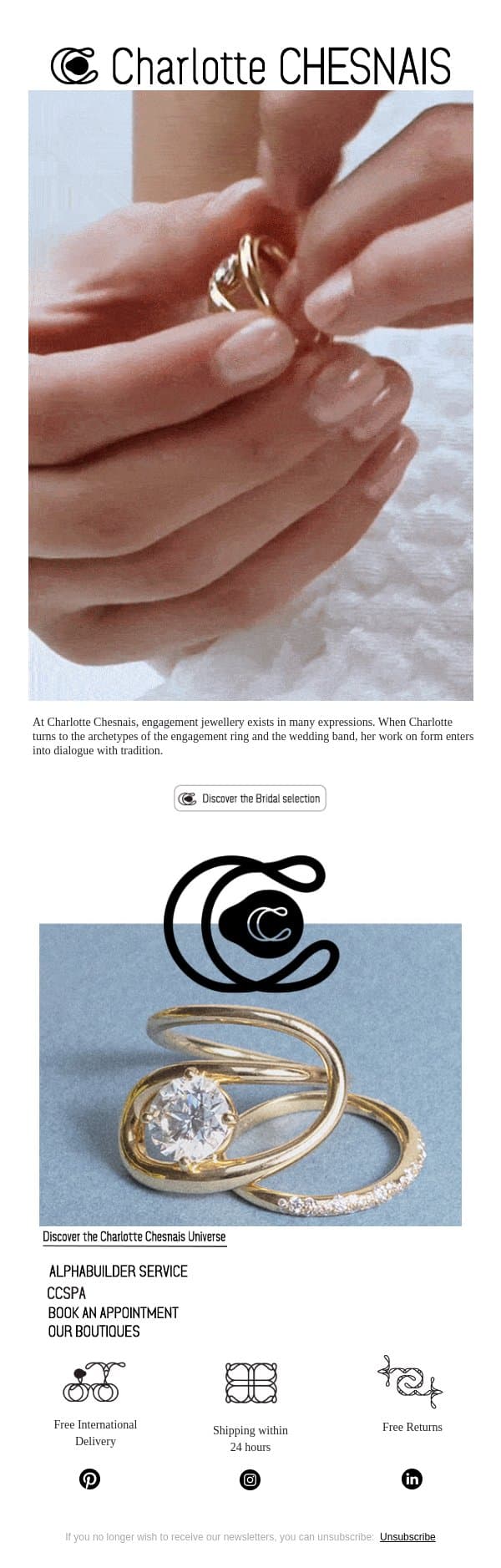 Introducing Bridal at Charlotte Chesnais email from Charlotte Chesnais screenshot