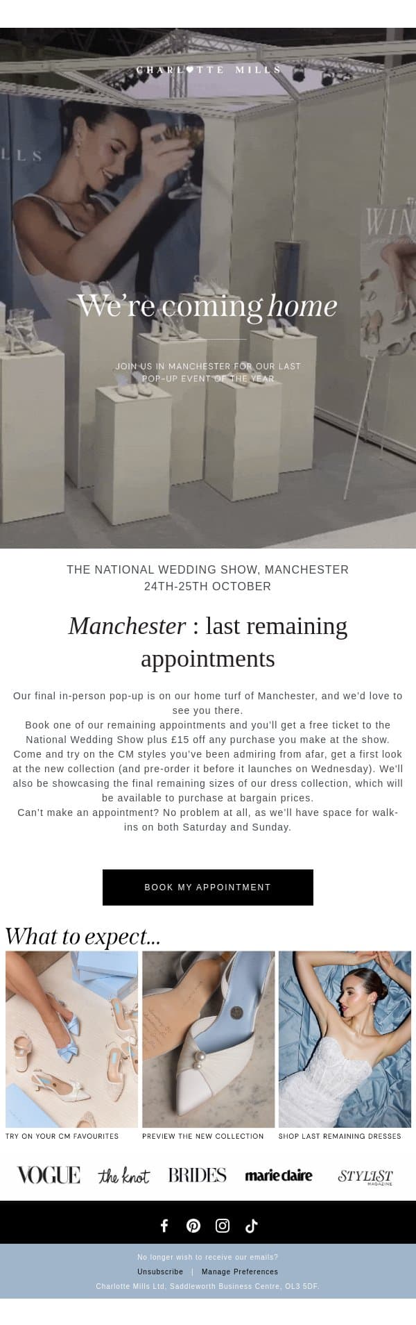 Last Chance: Join Us for Our Final Event email from Charlotte Mills screenshot