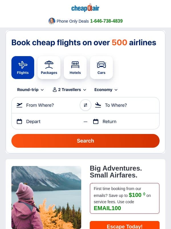 ✈Ready for Your Next Adventure? email from CheapOair