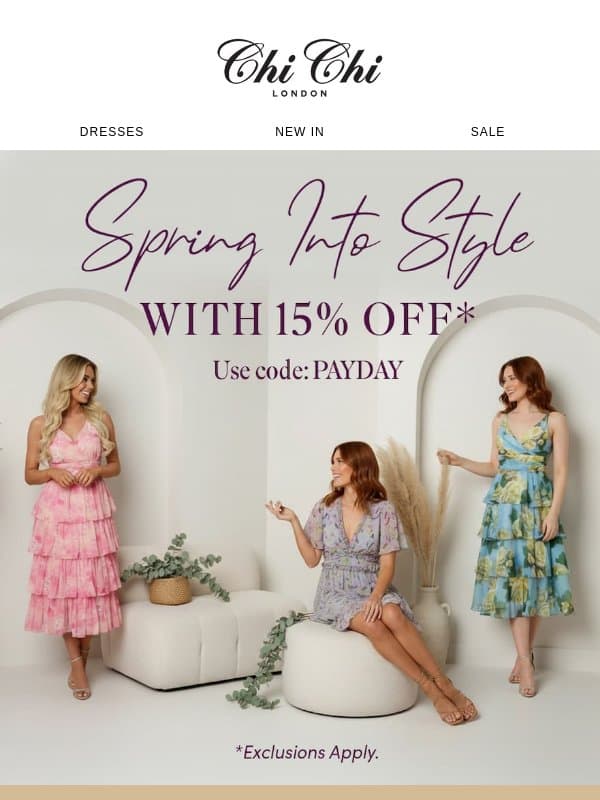 15% off almost everything!π΅οΈπ£ email from Chi Chi London