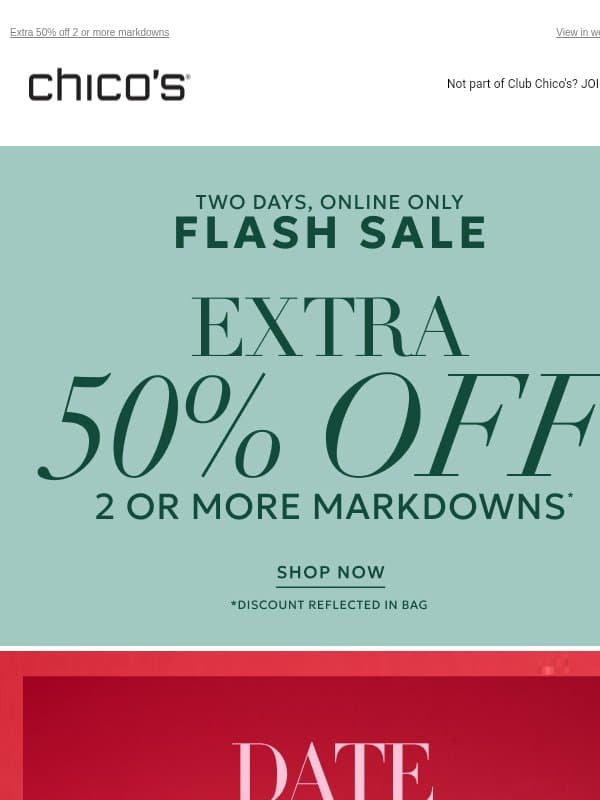 🚨SALE ON SALE🚨 email from Chico's
