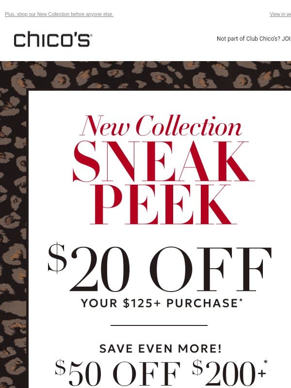 Your call: $20 or $50 off! 😍 email from Chico's