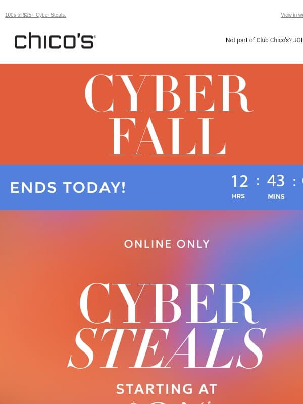 ENTIRE SITE: 40% Off or More + Free Shipping email from Chico's