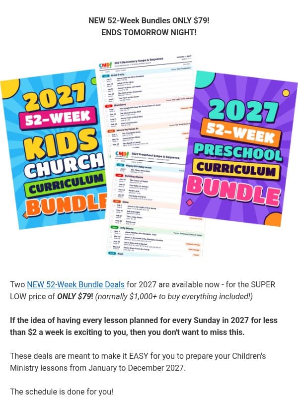Every Lesson for 2027 - ONLY $79 email from Children's Ministry Deals