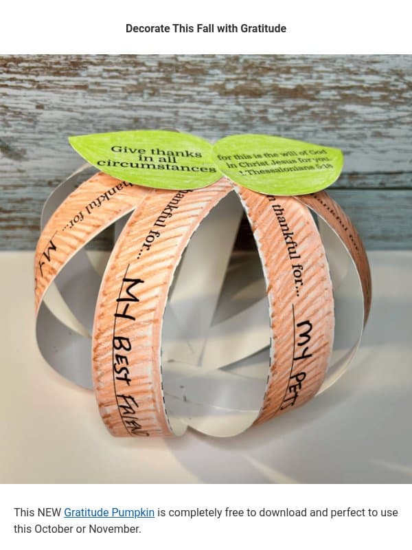 FREE Gratitude Pumpkin Craft 🎃 email from Children's Ministry Deals