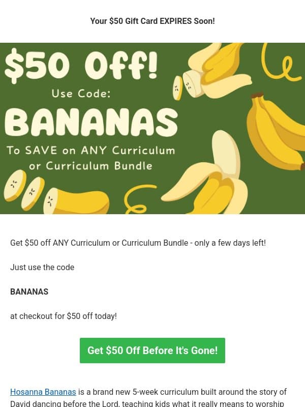 Go Bananas! 🍌 🍌 🍌 email from Children's Ministry Deals