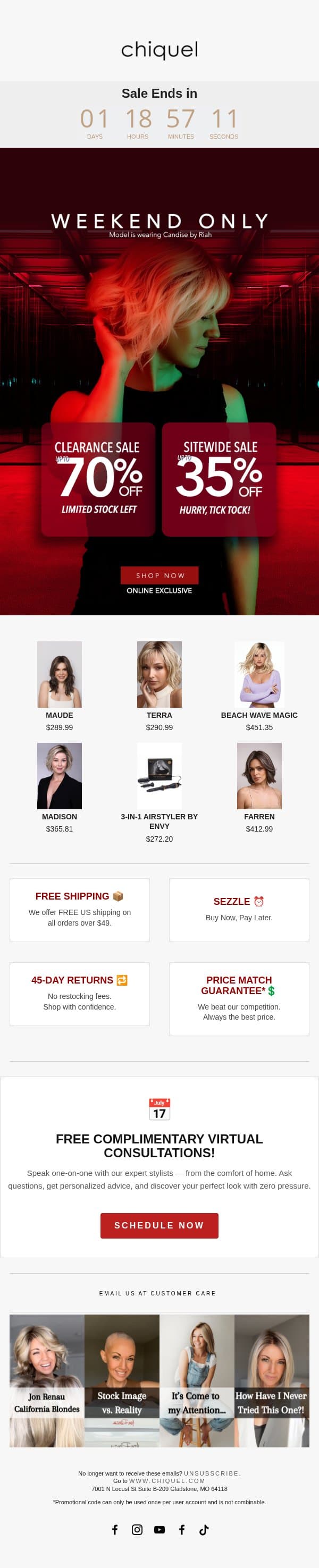 👀 Have You Seen What’s Up to 70% OFF? email from Chiquel screenshot