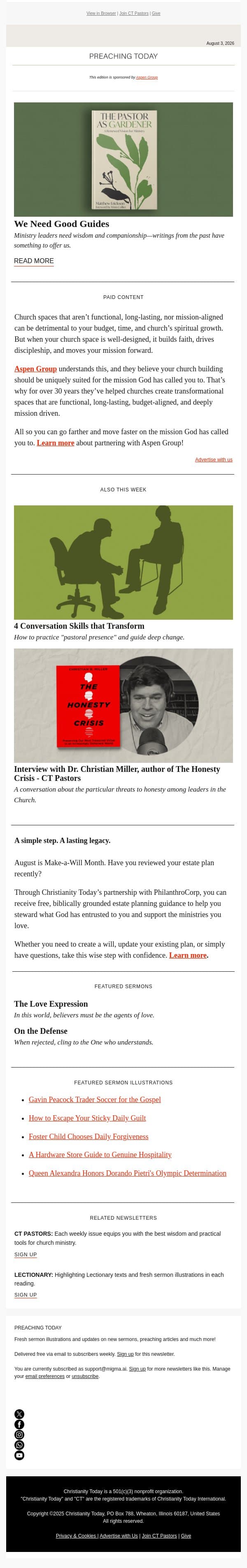 We Need Good Guides | Preaching Today email from Christianity Today screenshot