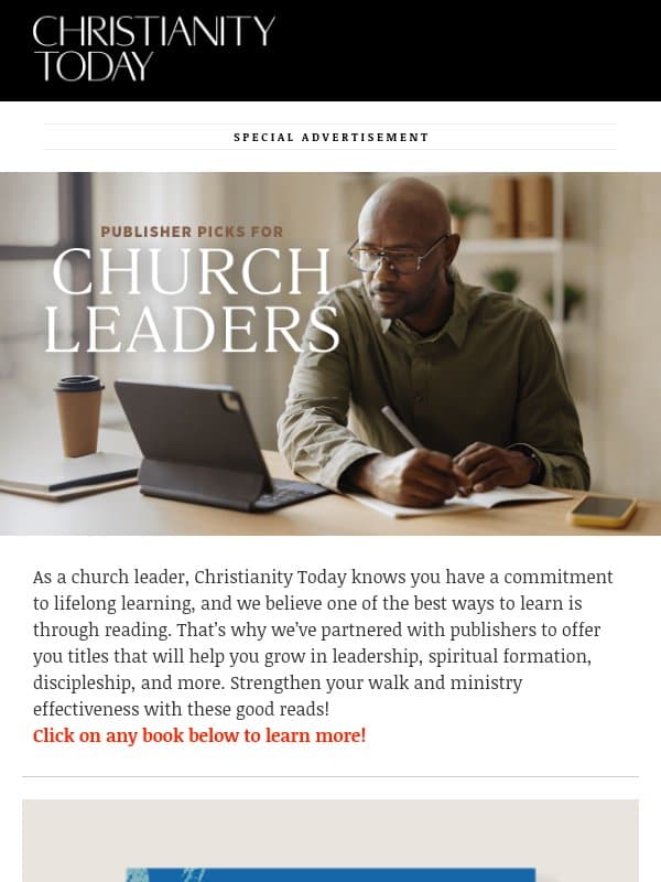 18 Books to Inspire Church Leaders email from Christianity Today