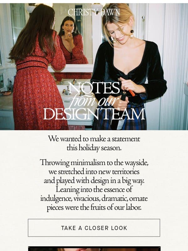 Notes From Our Design Team email from Christy Dawn
