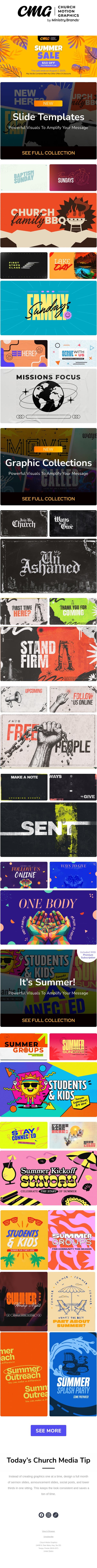 Summer Sale + New Slides= The Perfect Refresh email from Church Motion Graphics screenshot