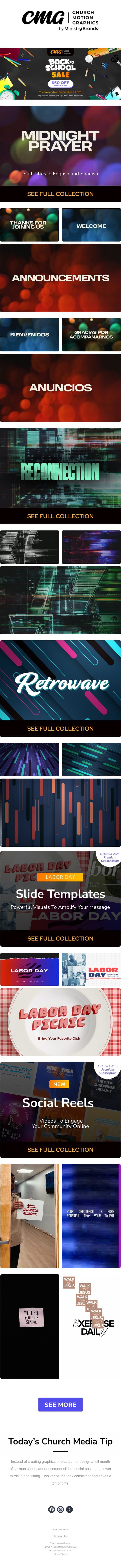 Fall is coming. Refresh your graphics for less email from Church Motion Graphics screenshot