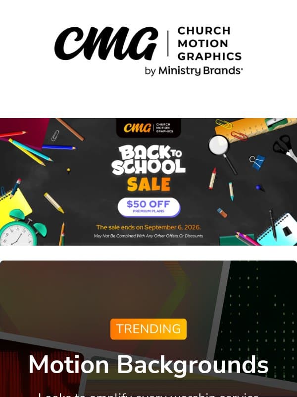 So many motion graphics, so little time ๐ email from Church Motion Graphics