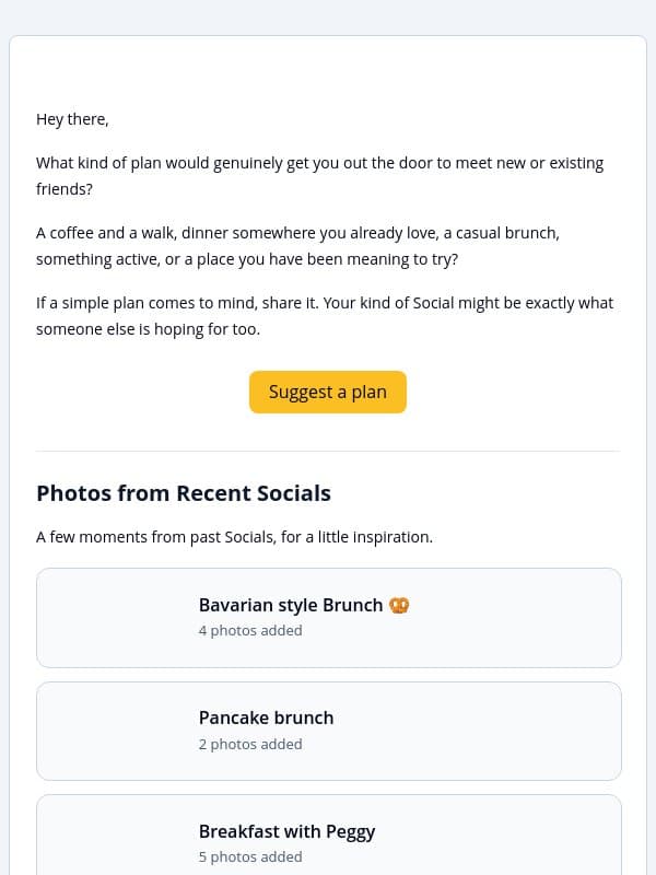 What kind of social gathering would you be into? email from Citysocializer