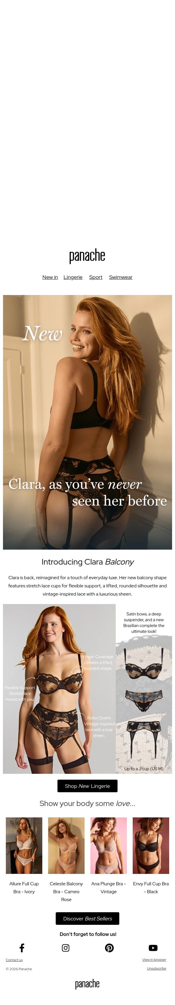 Meet the New Clara email from Cleo by Panache screenshot