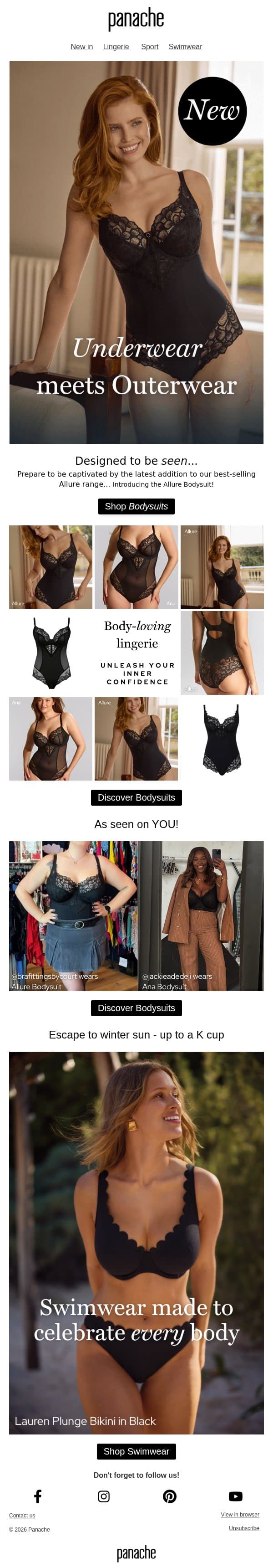 Underwear Meets Outerwear email from Cleo by Panache screenshot