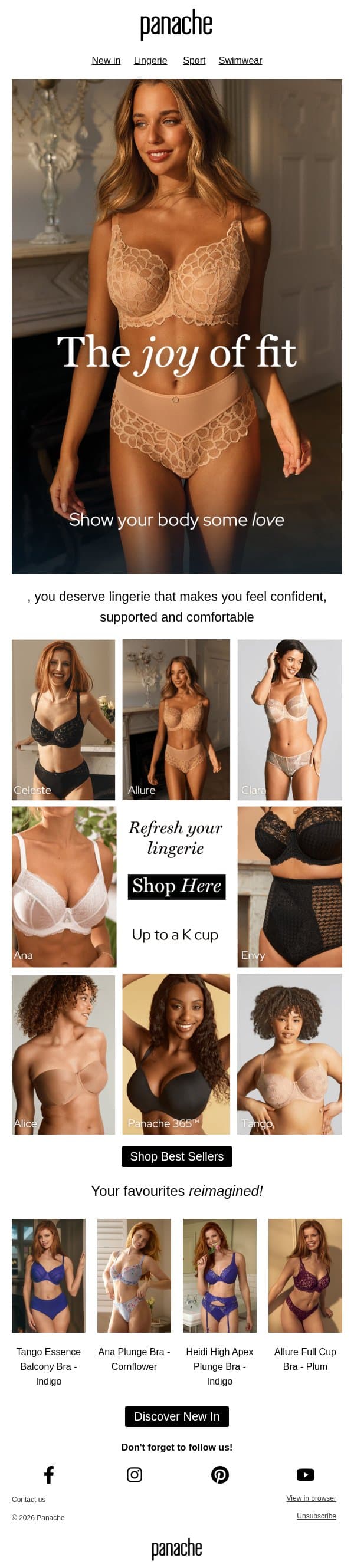 Healthier, happier, supported ✨ email from Cleo by Panache screenshot