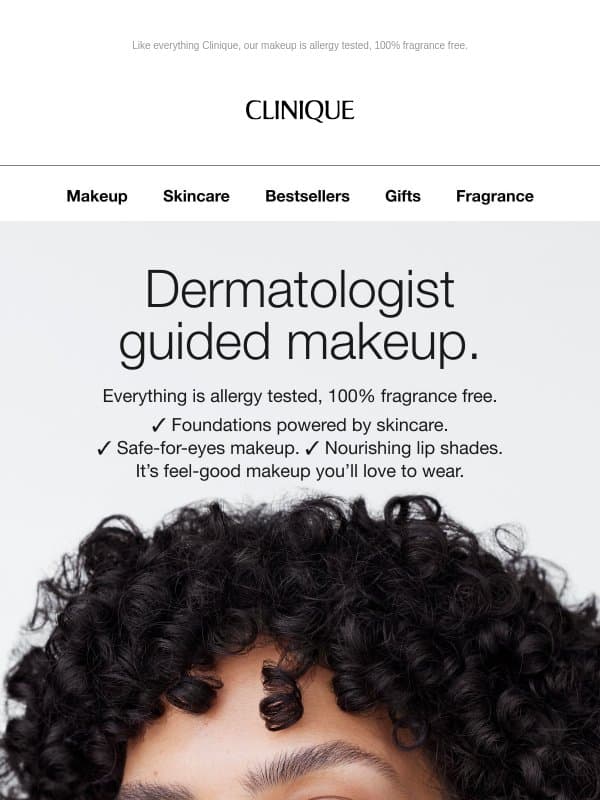 Makeup that loves your skin. email from Clinique