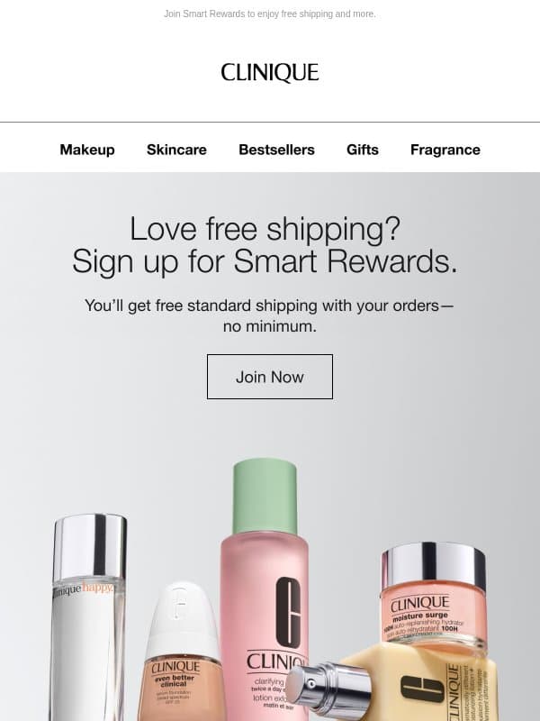 Want free shipping? Look inside for details. email from Clinique