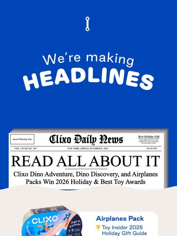 Meet our award-winning holiday toys 🎁 email from Clixo