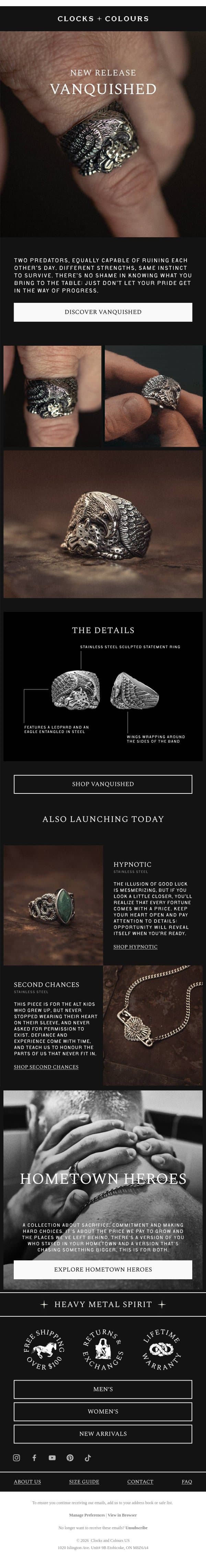 NEW: The Vanquished Ring email from Clocks and Colours screenshot