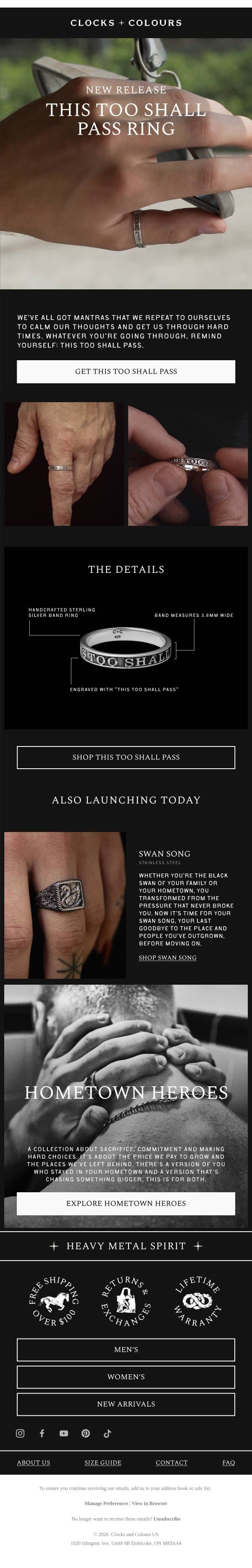NEW: This Too Shall Pass email from Clocks and Colours screenshot