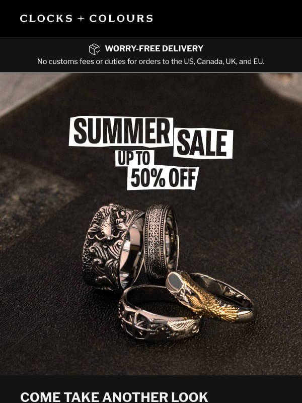 Hey, See Something You Like? It's Up To 50% Off email from Clocks and Colours
