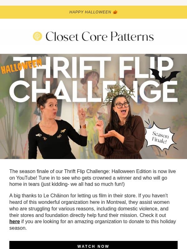 The Thrift Flip Challenge Finale! email from Closet Core Patterns