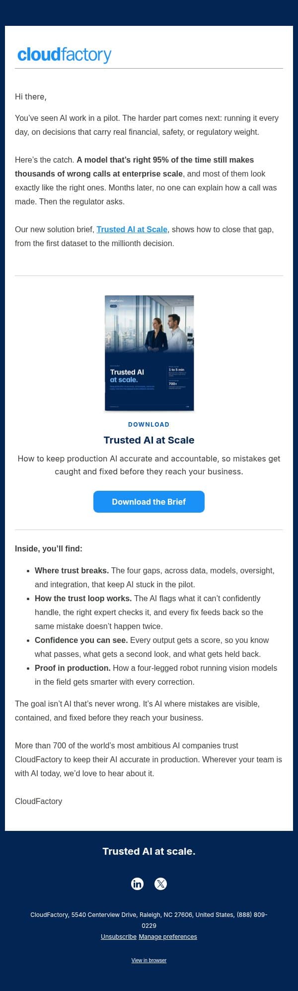 The AI mistakes that look exactly right email from CloudFactory Nepal screenshot