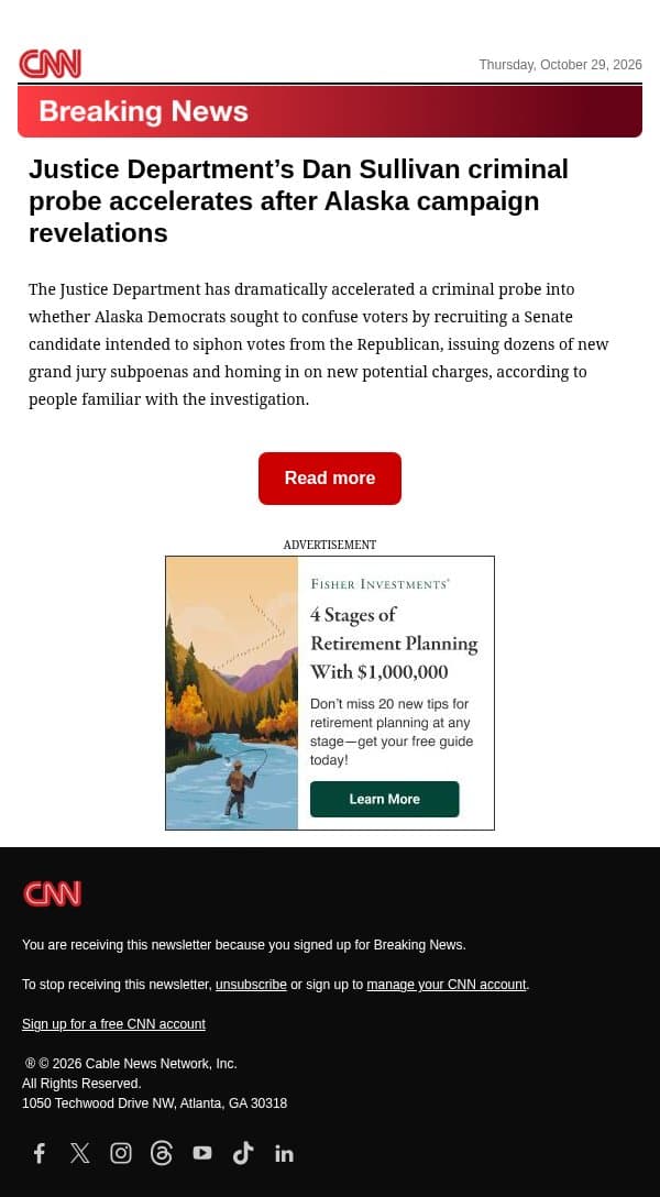 Justice Department’s Dan Sullivan criminal probe accelerates after Alaska campaign revelations email from CNN screenshot