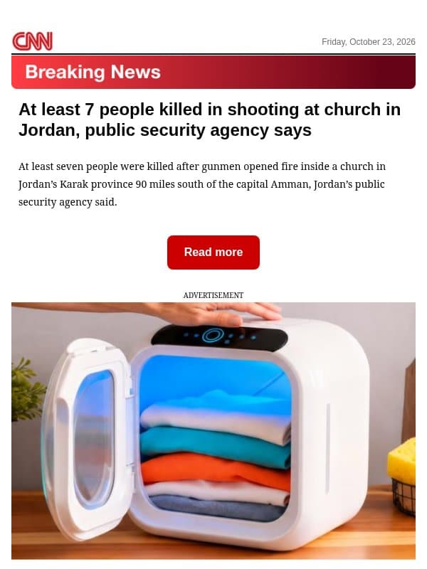At least 7 people killed in shooting at church in Jordan, public security agency says email from CNN