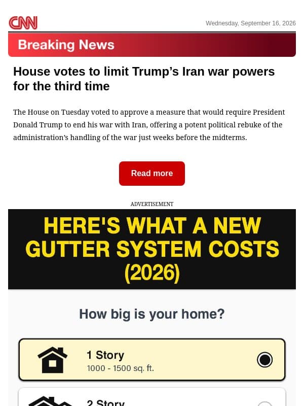 House votes to limit Trump’s Iran war powers for the third time email from CNN