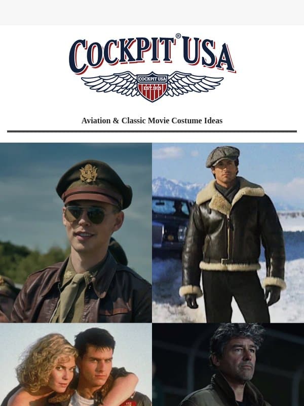 Aviation & Classic Movie Costume Ideas email from Cockpit USA