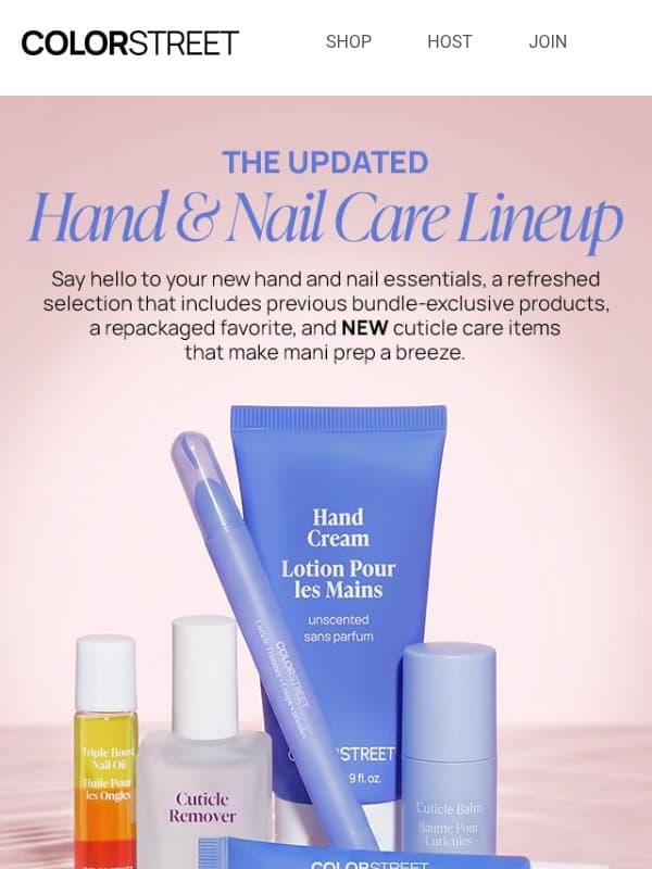 Just launched: Updated and NEW Hand & Nail Care email from Color Street