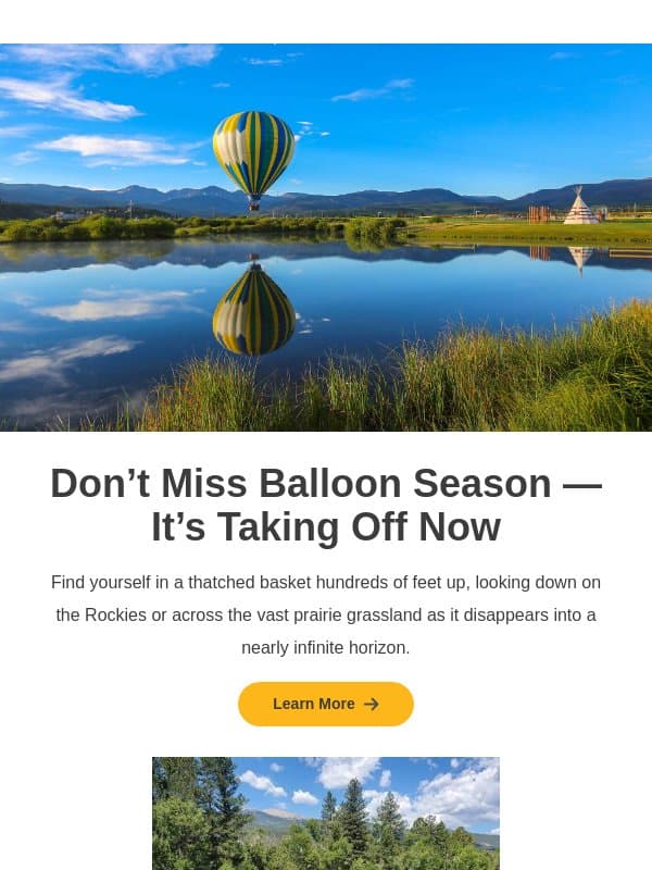 The Most Peaceful Way to See Colorado Might Surprise You email from Colorado Tourism Office
