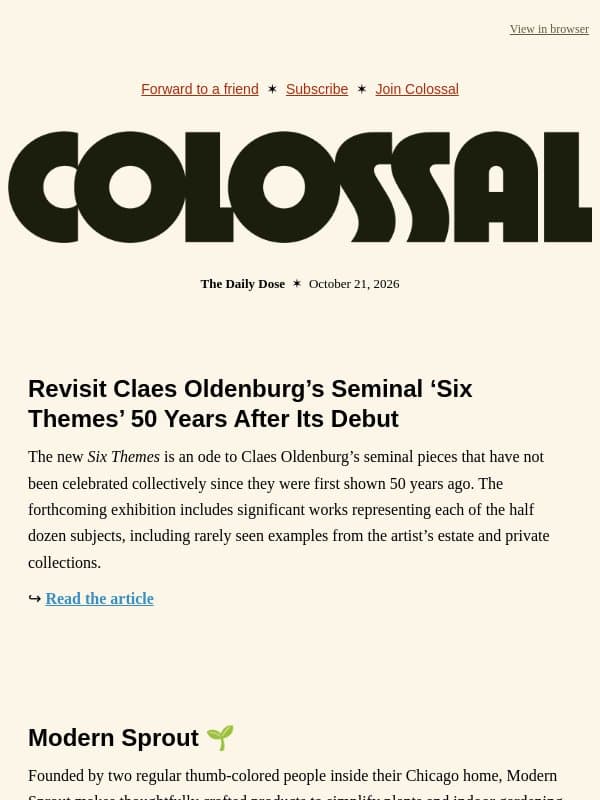 The King Pin email from Colossal