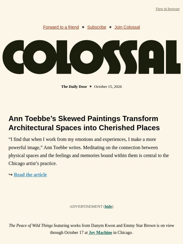 Vectors of Knowledge email from Colossal