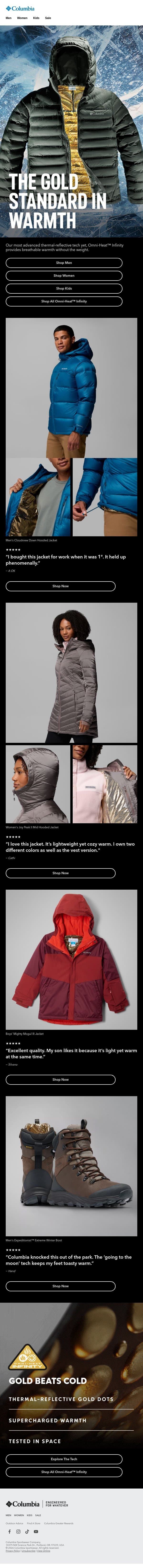 Omni-Heat™ Infinity brings the 🔥 email from Columbia Sportswear screenshot