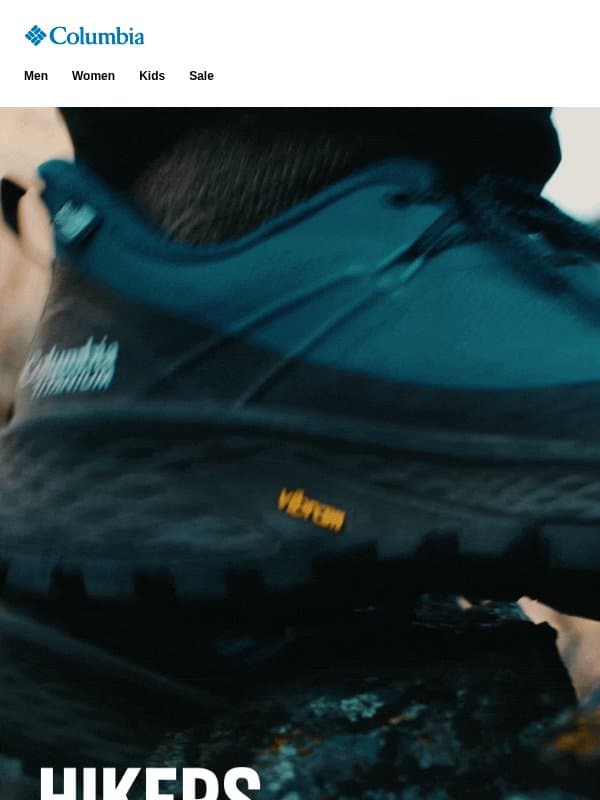 Shoes for the way you hike. email from Columbia Sportswear
