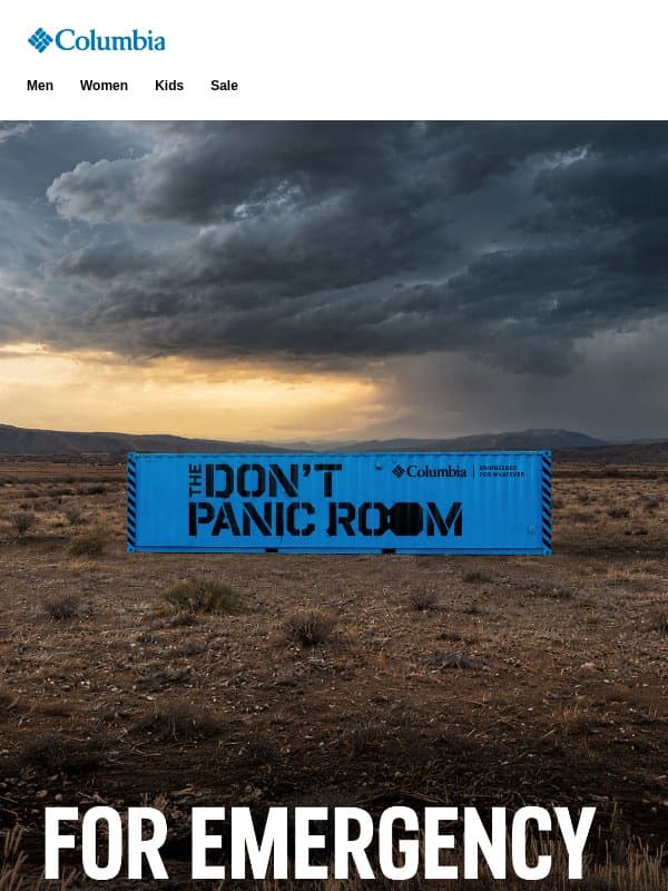 Your chance to win The Don’t Panic Room. email from Columbia Sportswear