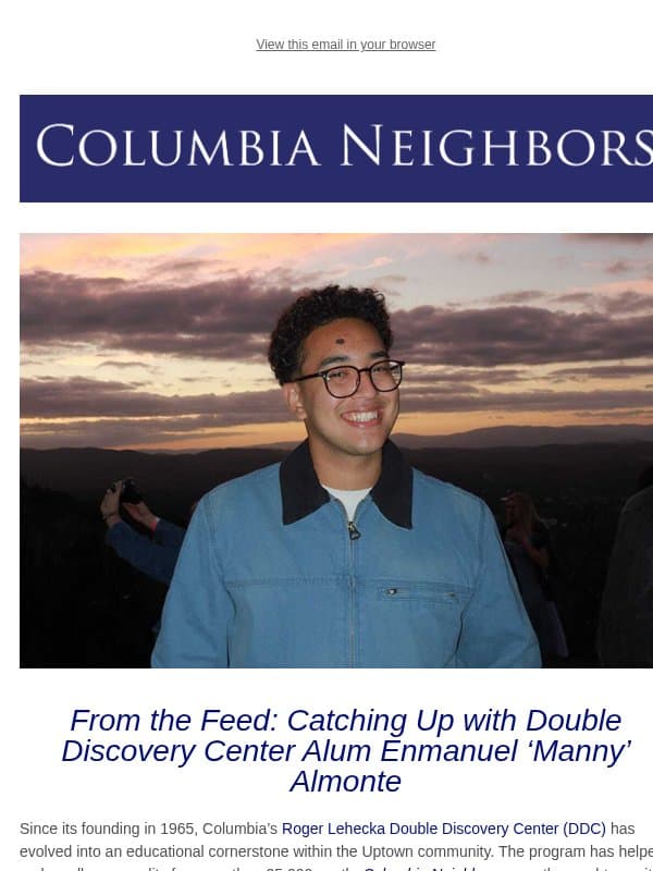 How DDC Supported This Washington Heights Native’s College Journey email from Columbia University