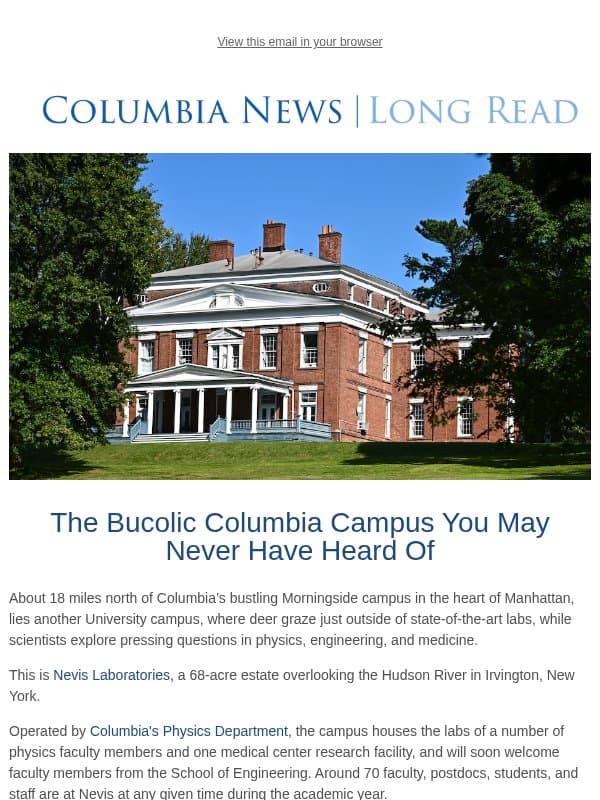 Columbia's Campus You May Never Have Heard Of email from Columbia University