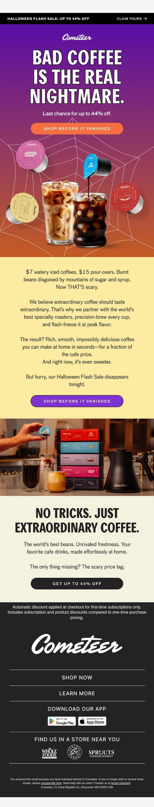 LAST CHANCE: GET UP TO 44% OFF ☕ email from Cometeer screenshot